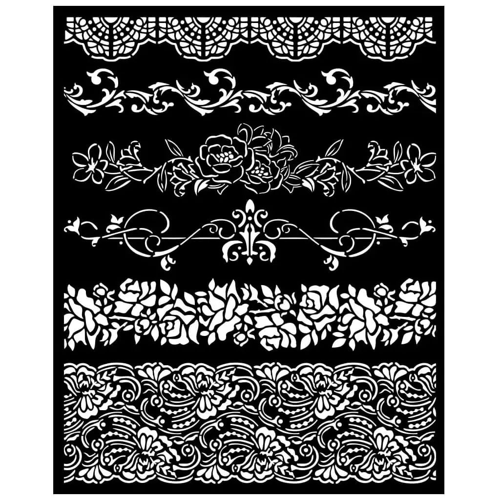 Romance Forever Borders Stencil, 20cm x 25cm