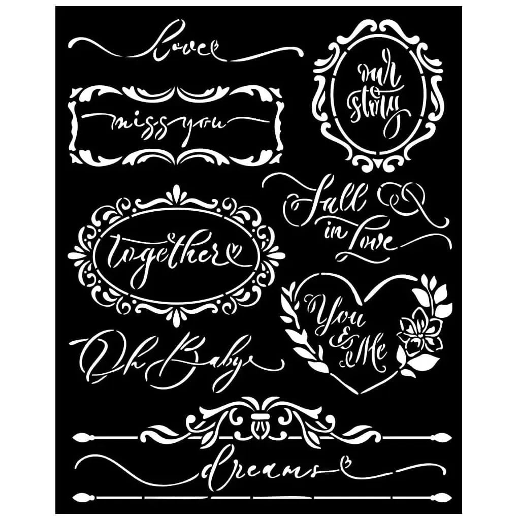 Romance Forever Plates Stencil, 20cm x 25cm