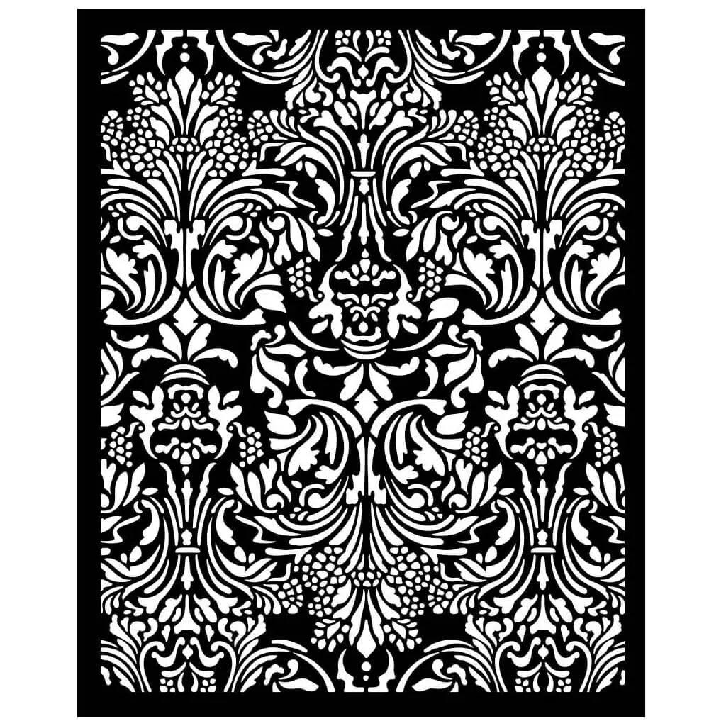 Sir Vagabond In Fantasy World Damasque Stencil, 20cm to 25cm