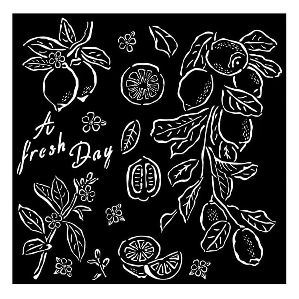 Blue Dream Lemons Stencil, 18cm x 18cm