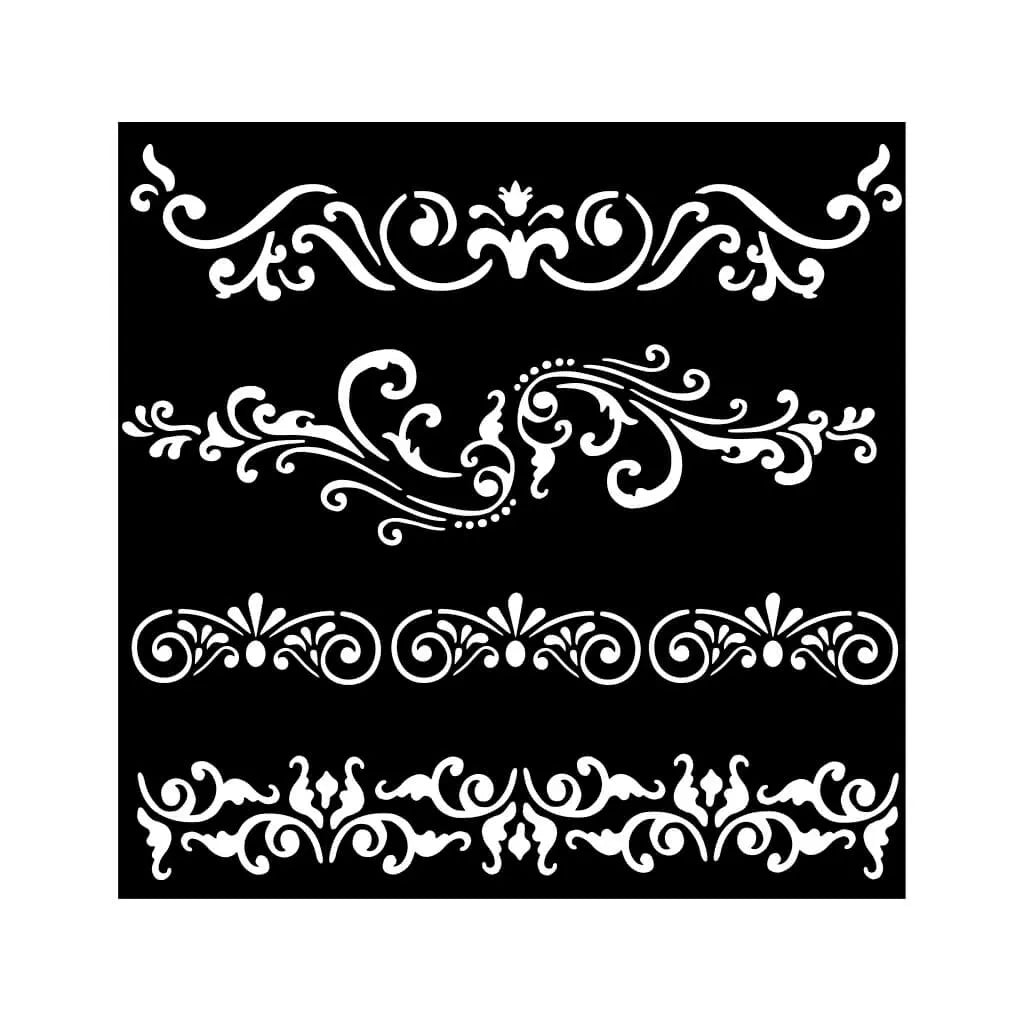 Around The World Borders Stencil, 18cm x 18cm