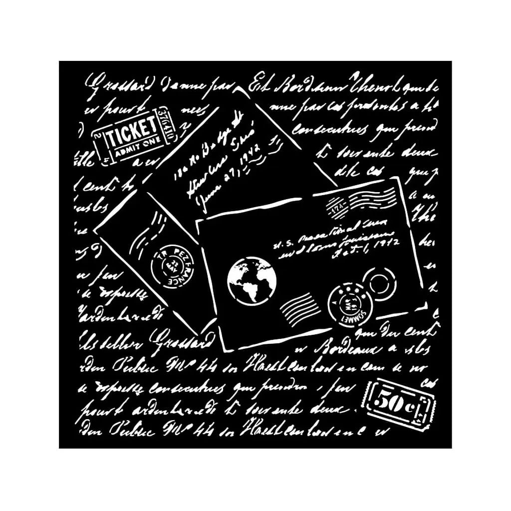 Around The World Letters Stencil, 18cm x 18cm