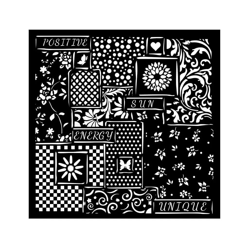 Sunflower Art Patchwork Stencil, 18cm x 18cm