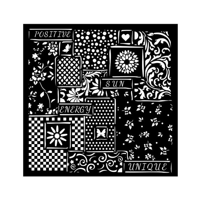 Sunflower Art Patchwork Stencil, 18cm x 18cm