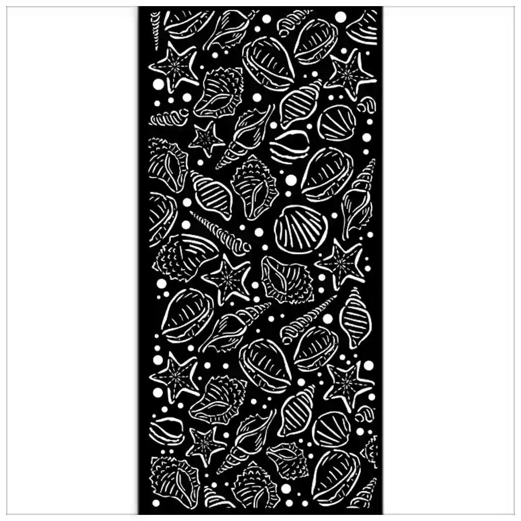 Sea Land Shells Stencil, 12cm x 25cm