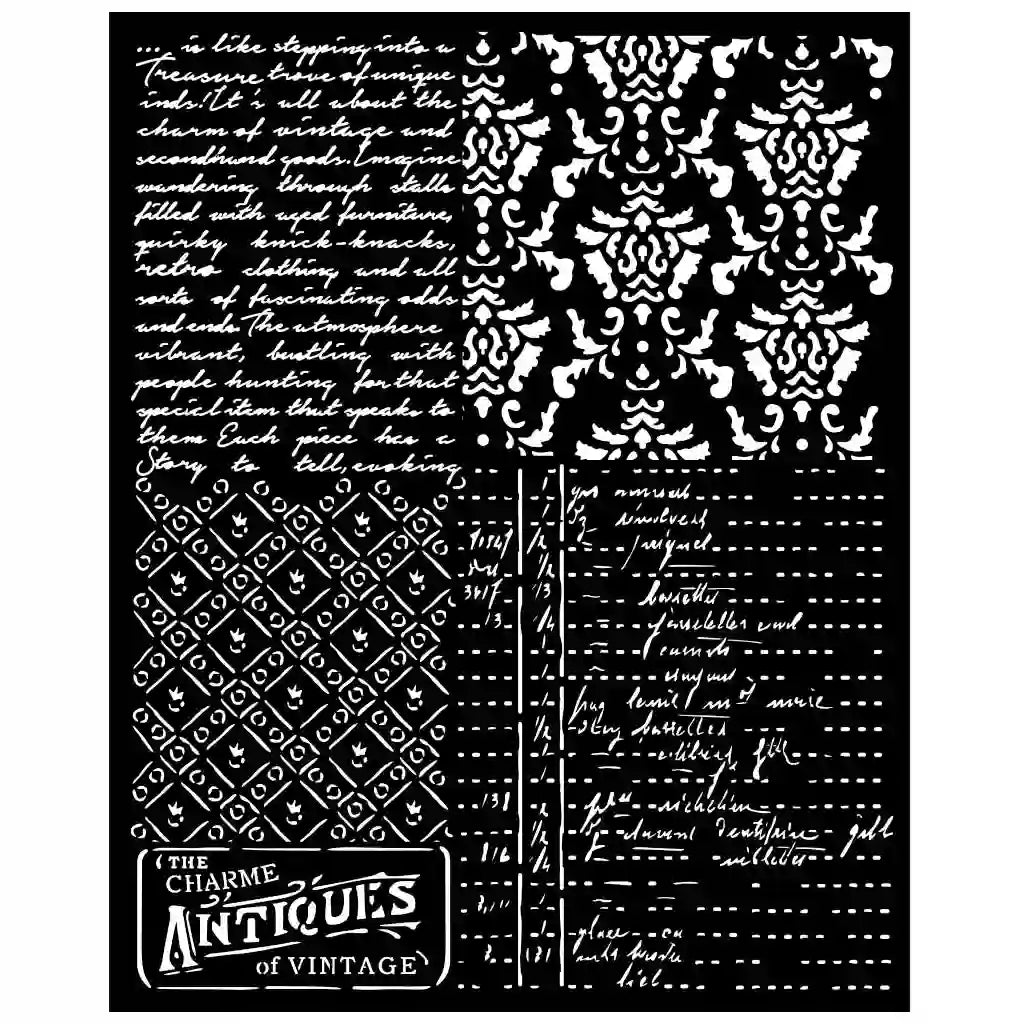 Brocante Antiques Mixed Patterns Stencil, 20cm x 25cm