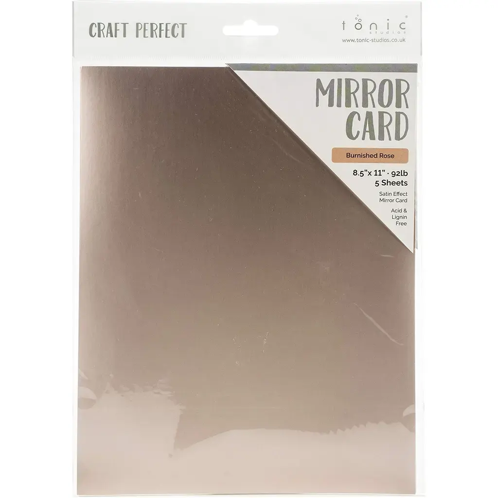 Craft Perfect Satin Mirror Cardstock 8.5"X11" 5/Pkg Satin -Burnished Rose