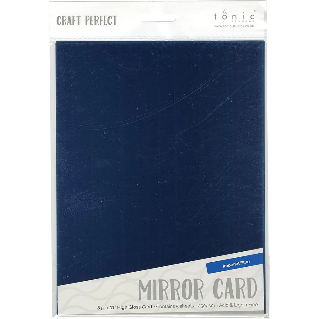 Craft Perfect Mirror Cardstock 8.5"X11" 5/Pkg  High Gloss Imperial Blue
