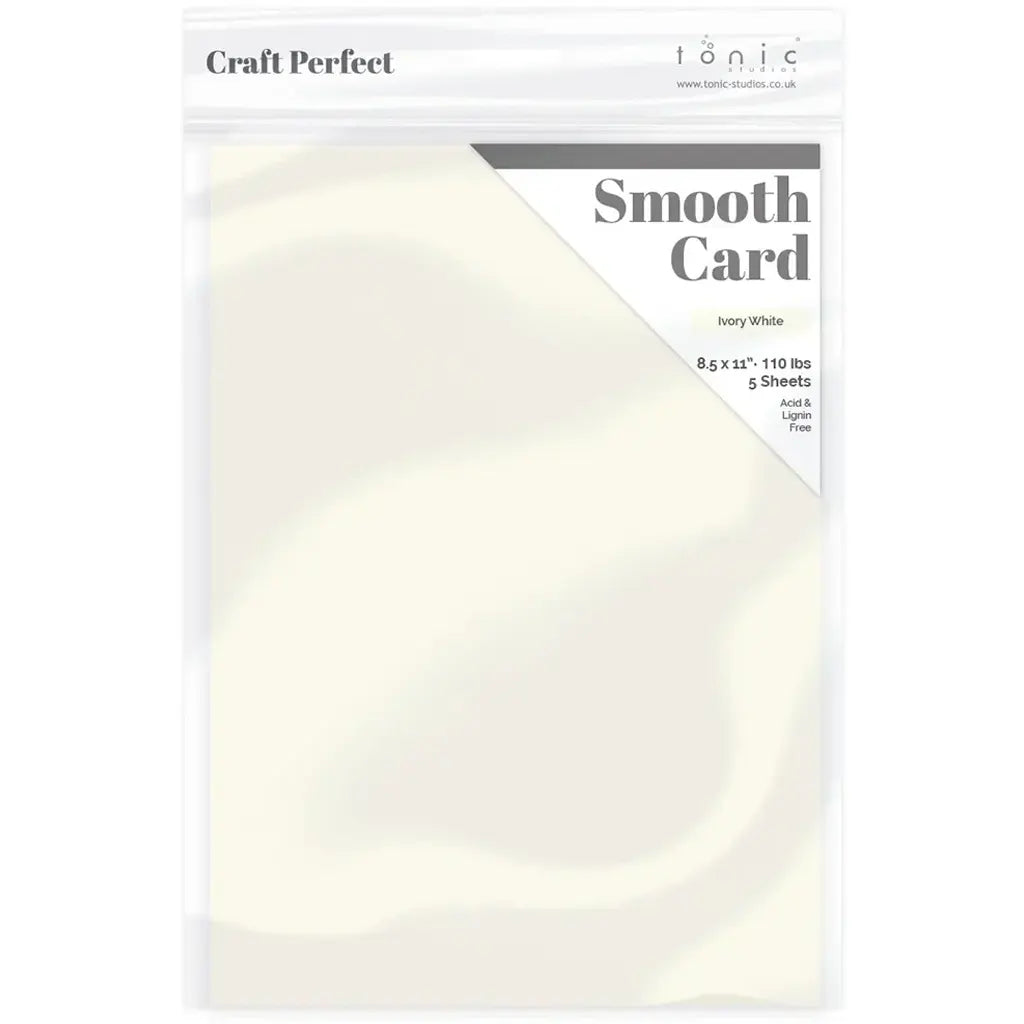 Craft Perfect Smooth Cardstock 8.5"X11" 5/Pkg ivory
