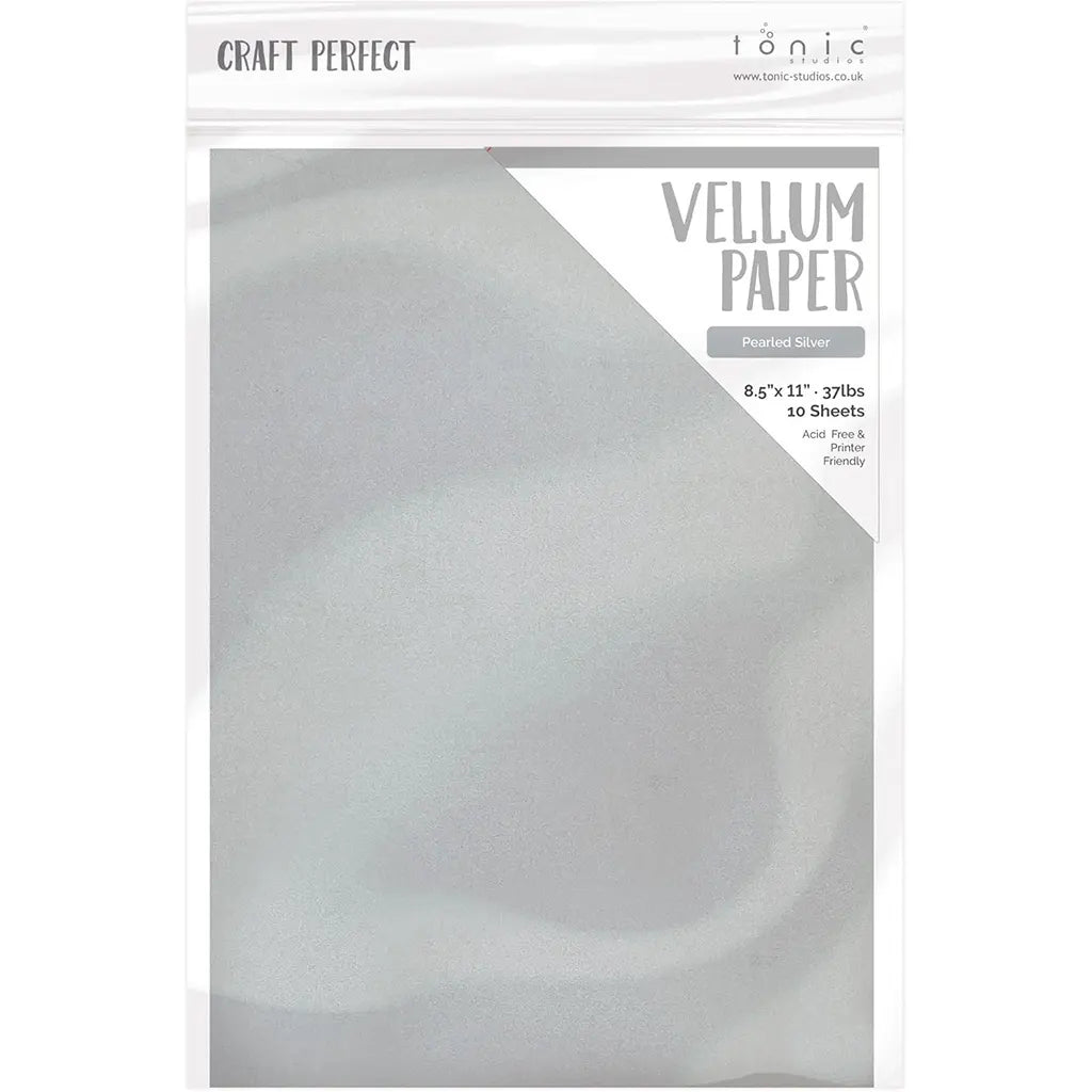Craft Perfect Vellum Paper 8.5"X11" 10/Pkg Pearled Silver