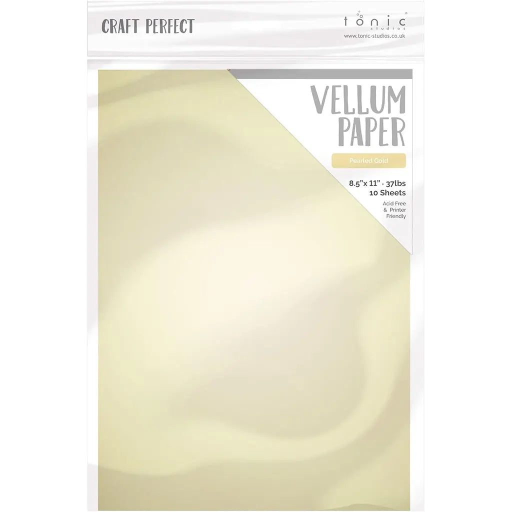 Craft Perfect Vellum Paper 8.5"X11" 10/Pkg Pearled Gold