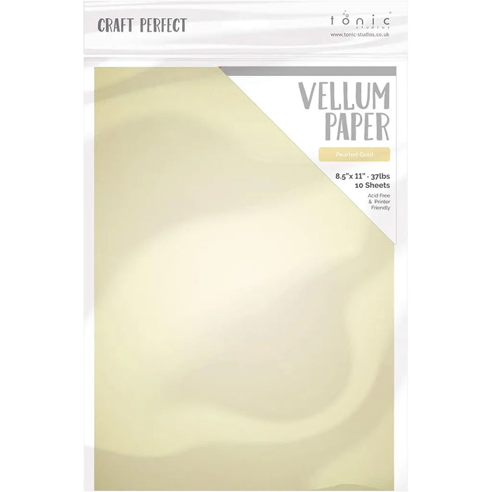 Craft Perfect Vellum Paper 8.5"X11" 10/Pkg Pearled Gold