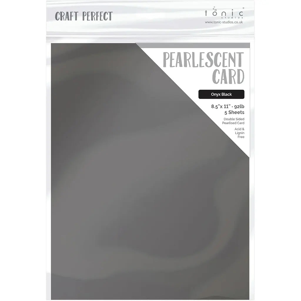 Craft Perfect Pearlescent Cardstock 8.5"X11" 5/Pkg Onyx Black