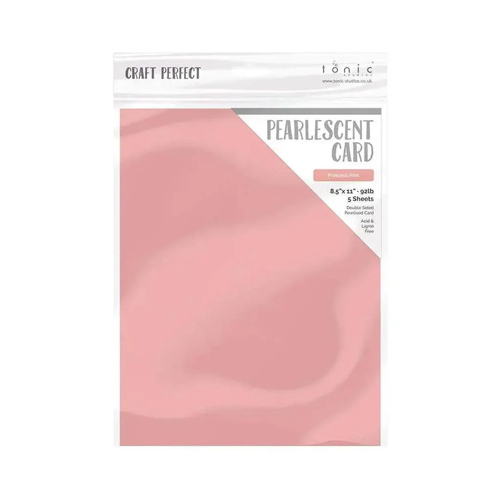 Craft Perfect Pearlescent Cardstock 8.5"X11" 5/Pkg Princess Pink