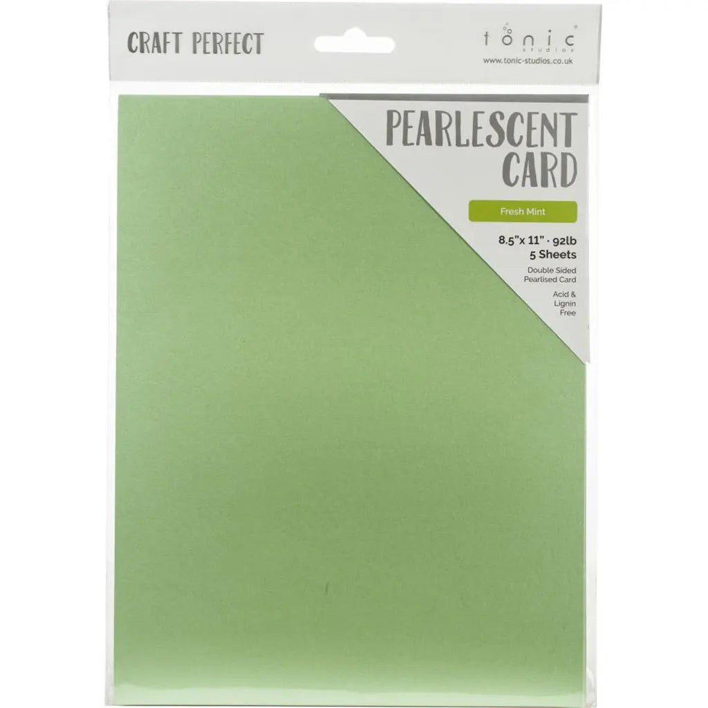 Craft Perfect Pearlescent Cardstock 8.5"X11" 5/Pkg Fresh Mint
