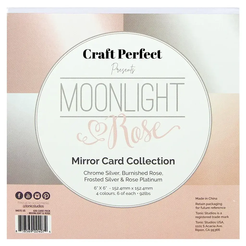 Craft Perfect Mirror Cardstock 6"X6" 24/Pkg Moonlight Rose
