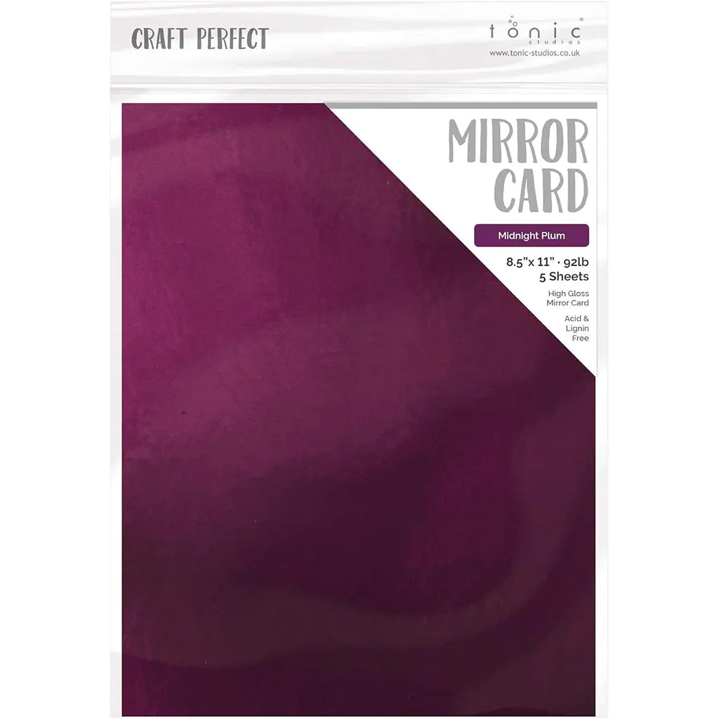 Craft Perfect Mirror Cardstock 8.5"X11" 5/Pkg High Gloss Midnight Plum