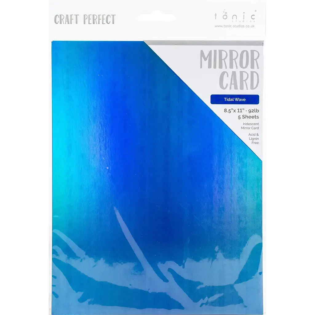 Craft Perfect Iridescent Mirror Cardstock 8.5"X11" 5/Pkg Marina Mist