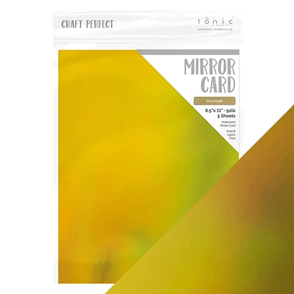 Craft Perfect Iridescent Mirror Cardstock 8.5""X11"" 5/Pkg Inca Gold"