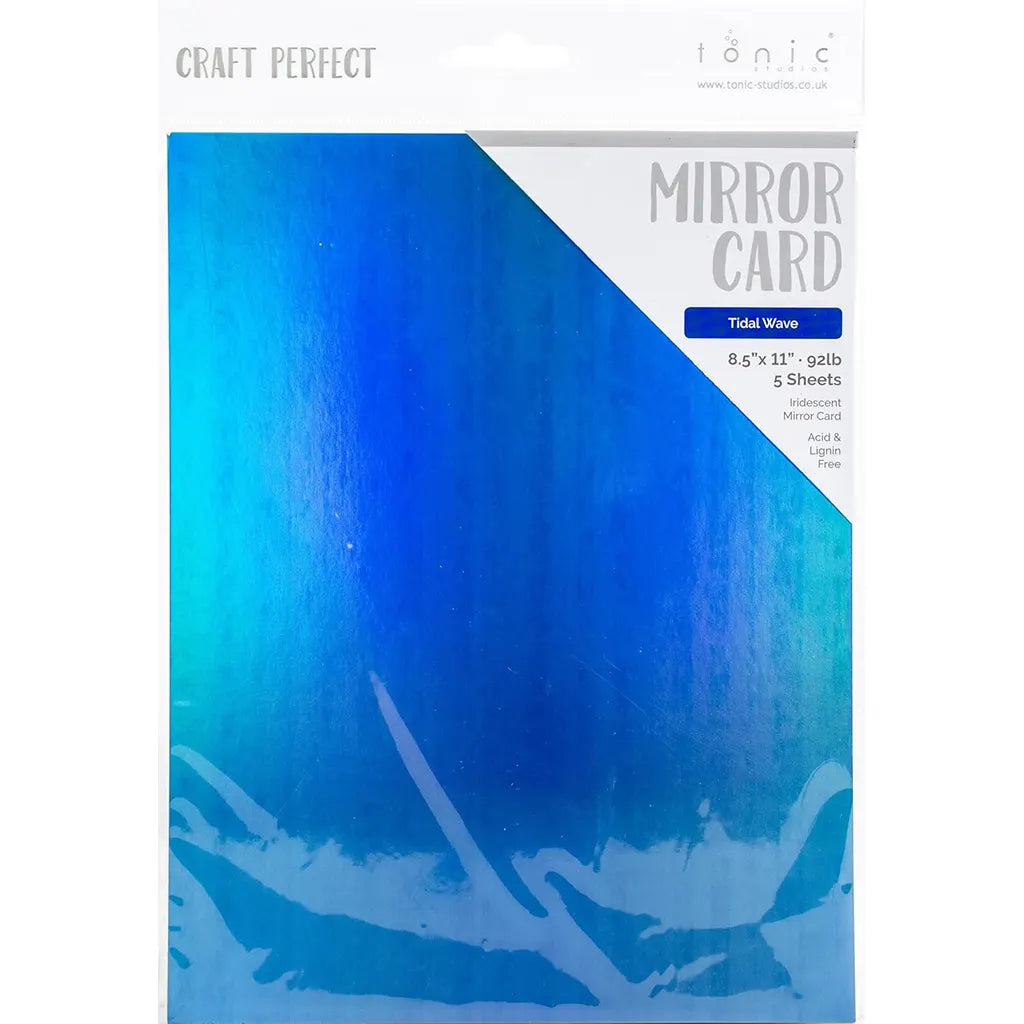 Craft Perfect Iridescent Mirror Cardstock 8.5""X11"" 5/Pkg Tidal Wave"