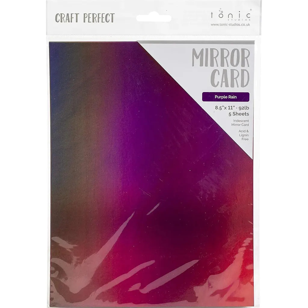 Craft Perfect Iridescent Mirror Cardstock 8.5""X11"" 5/Pkg Purple Rain"