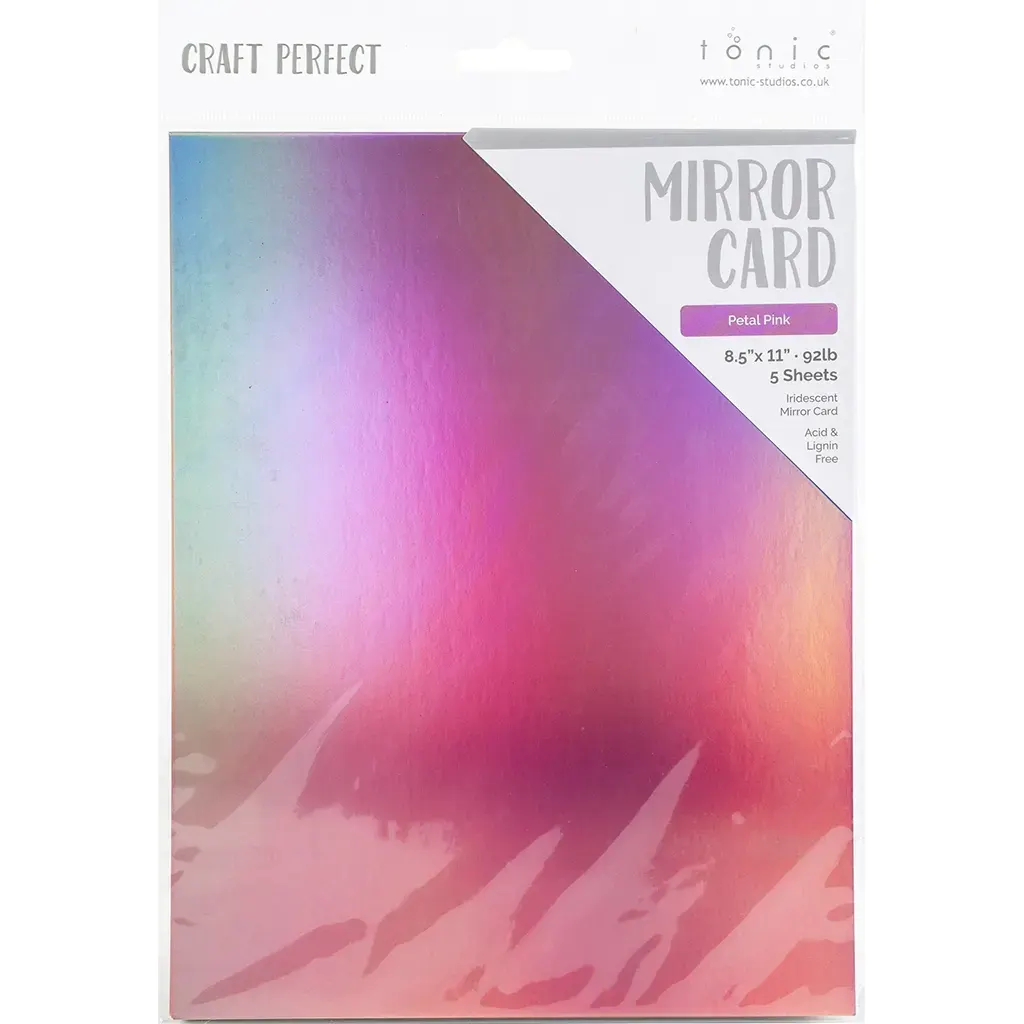 Craft Perfect Iridescent Mirror Cardstock 8.5"X11" 5/Pkg Petal Pink