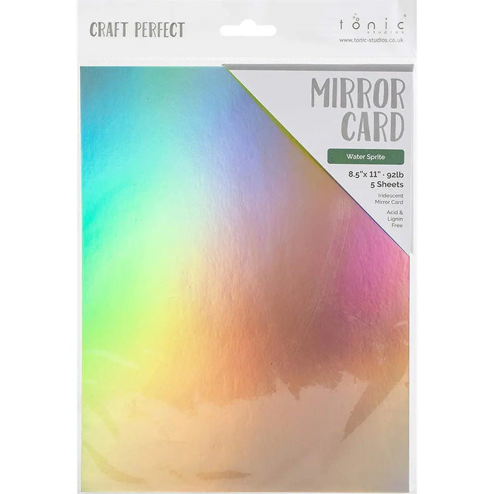 Craft Perfect Iridescent Mirror Cardstock 8.5"X11" 5/Pkg Water Sprite