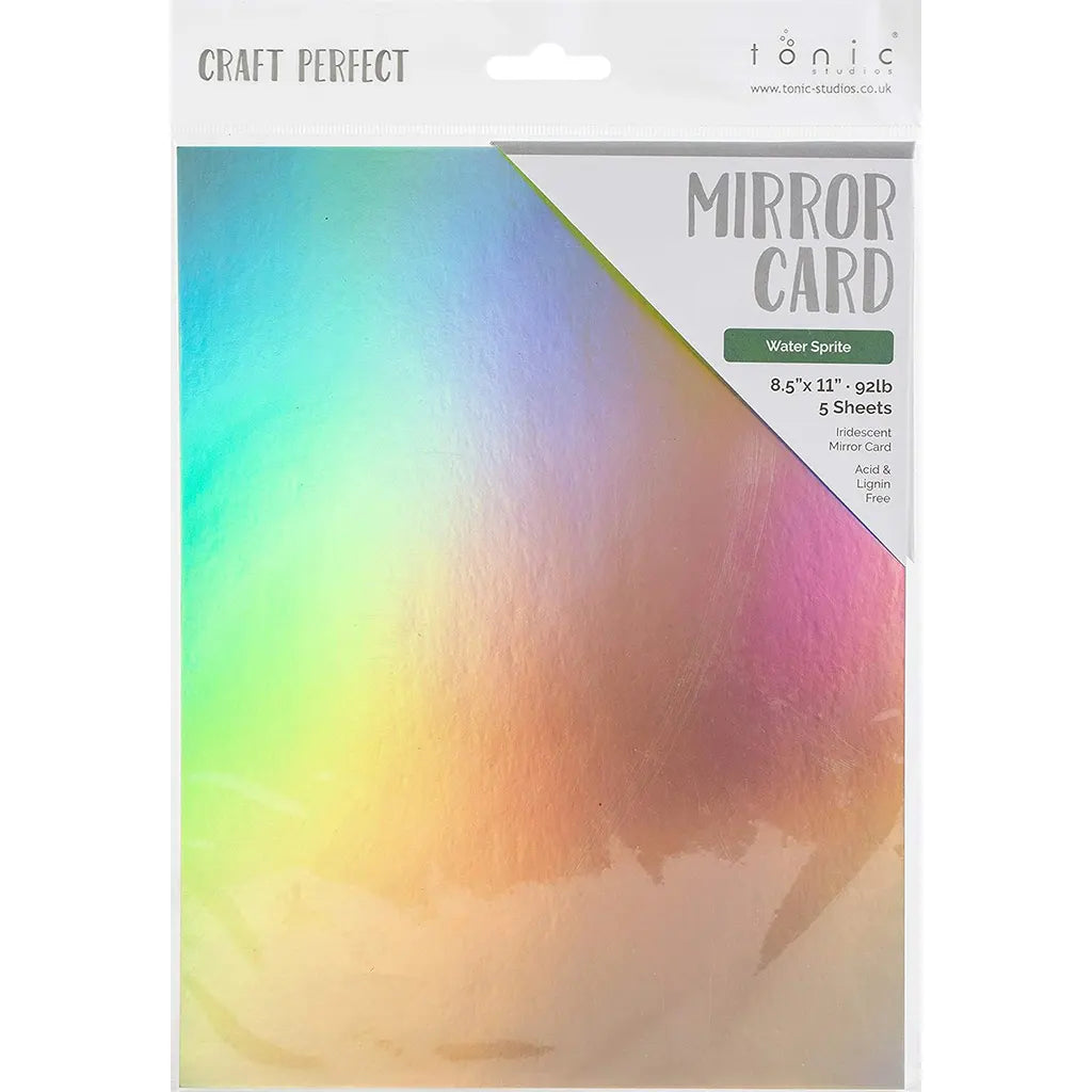 Craft Perfect Iridescent Mirror Cardstock 8.5"X11" 5/Pkg Water Sprite