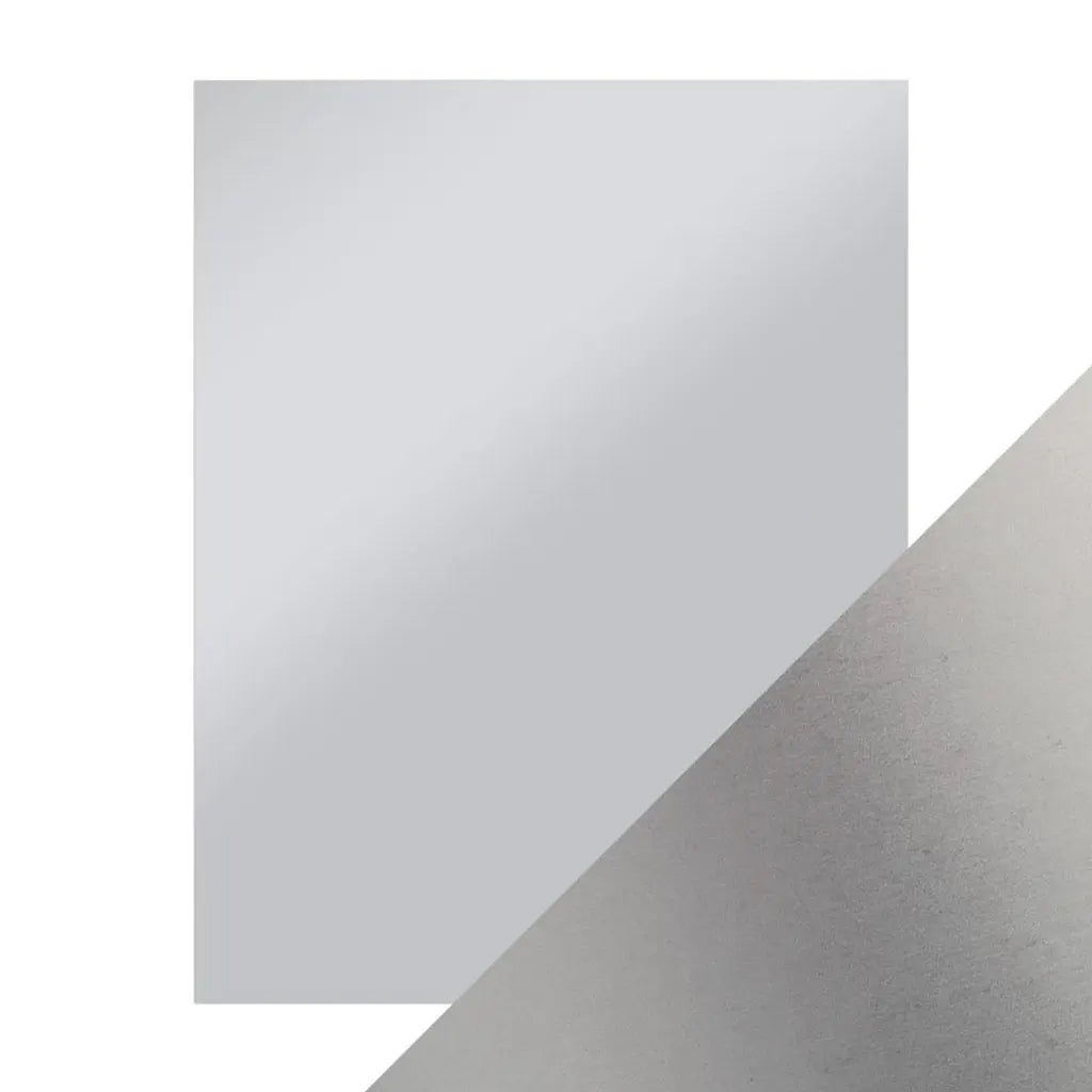 Craft Perfect Satin Mirror Cardstock 8.5"X11" 5/Pkg Satin -Frosted Silver
