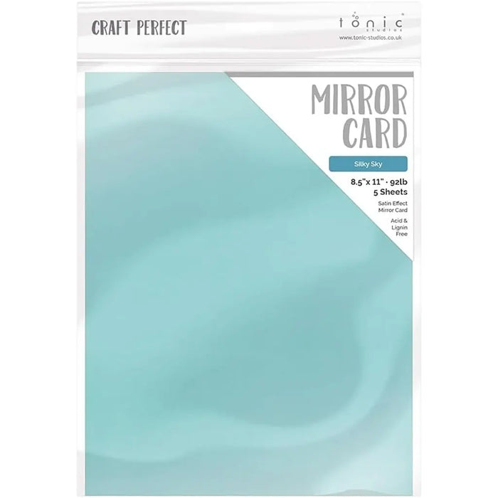Craft Perfect Satin Mirror Cardstock 8.5"X11" 5/Pkg Satin -Silky Sky