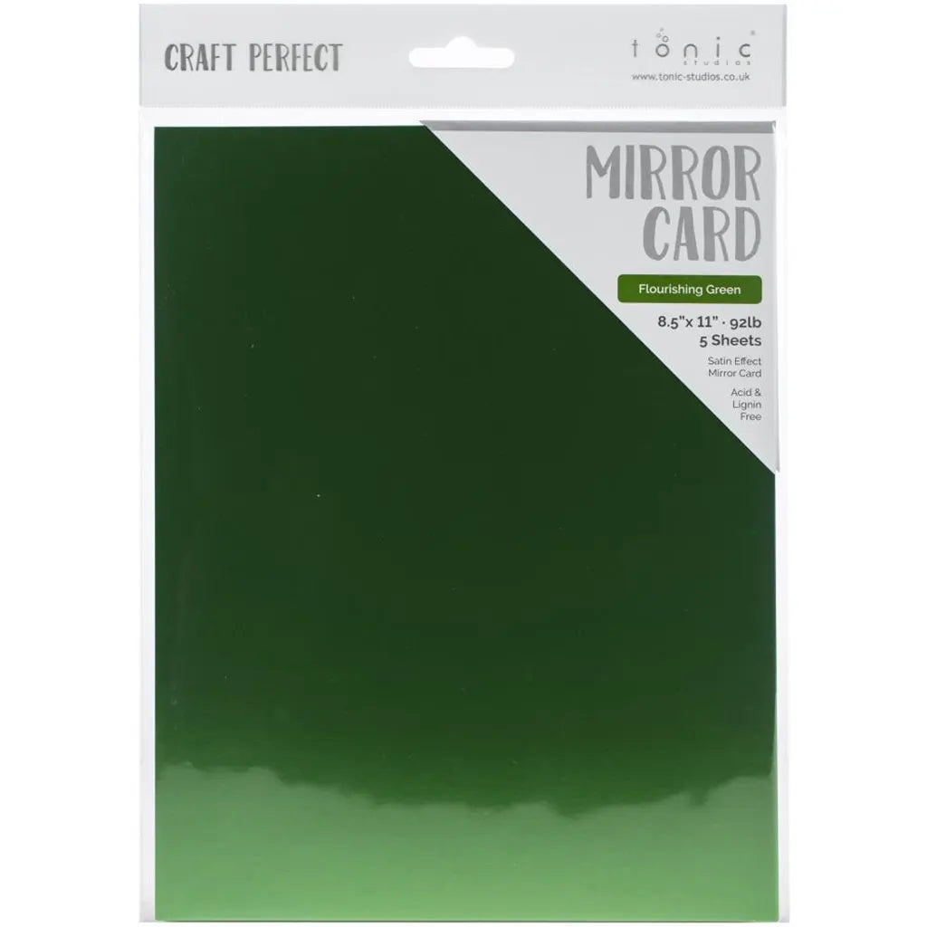 Craft Perfect Satin Mirror Cardstock 8.5"X11" 5/Pkg Satin -Flourishing Green