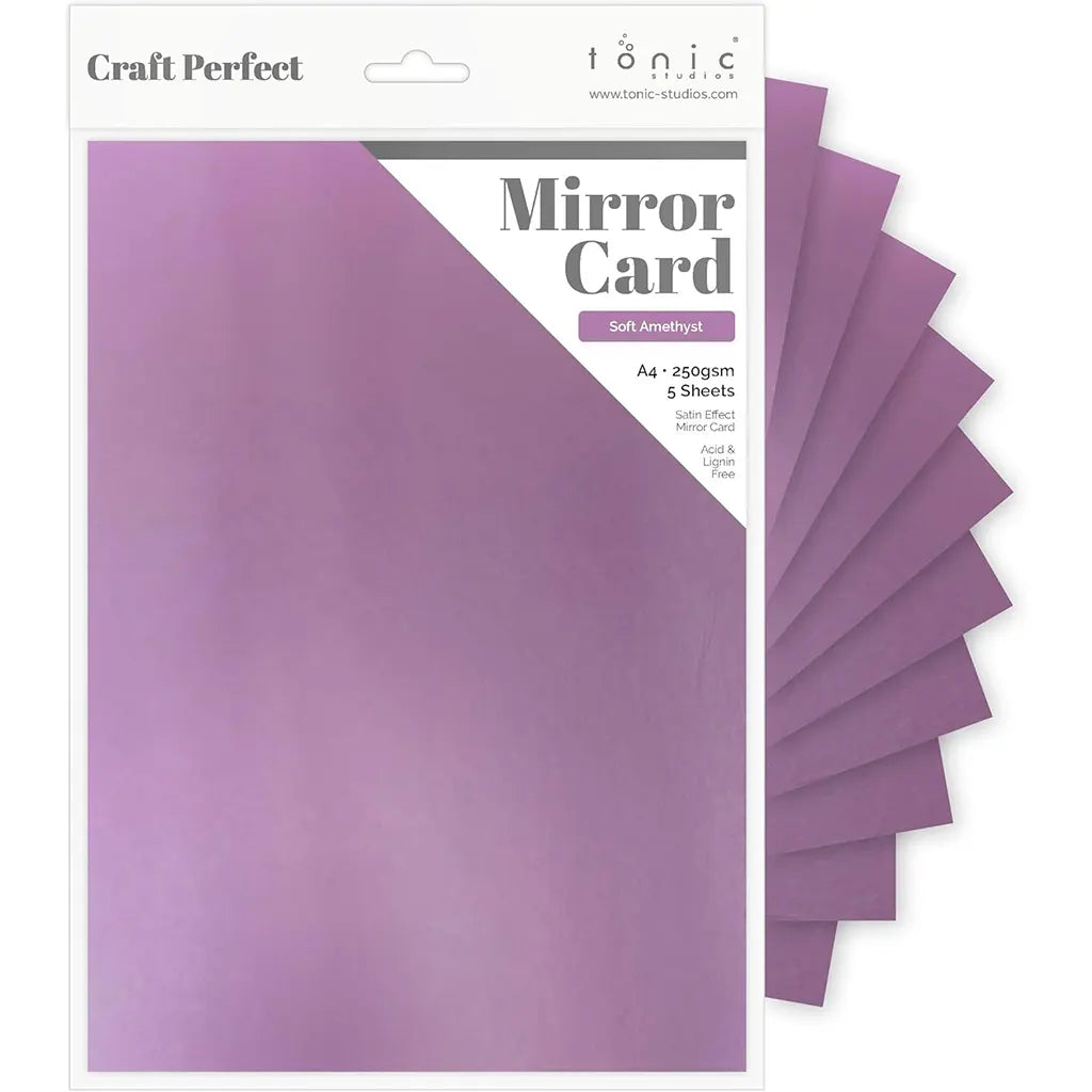 "Craft Perfect Satin Mirror Cardstock 8.5""X11"" 5/Pkg Satin -Soft Amethyst"