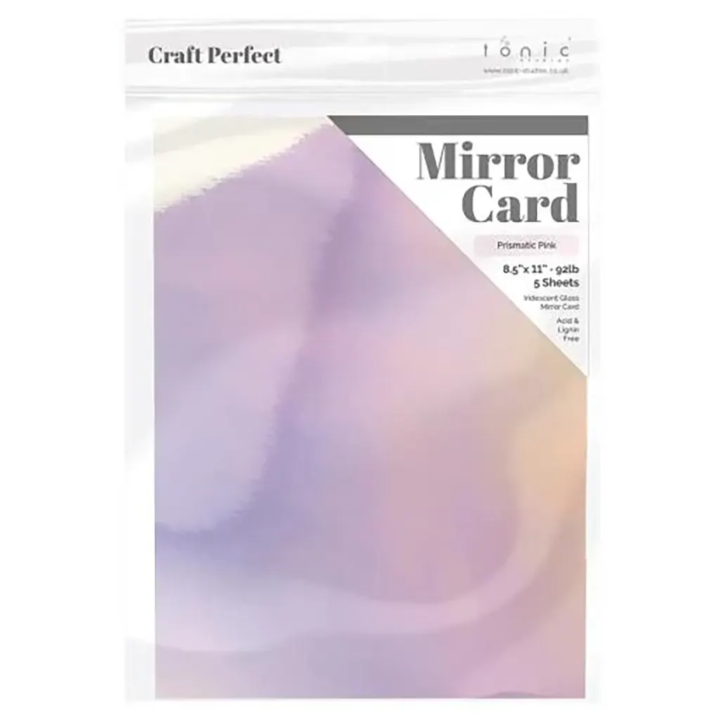 Craft Perfect Gloss Iridescent Mirror Cardstock 8.5"X11" Prismatic Pink
