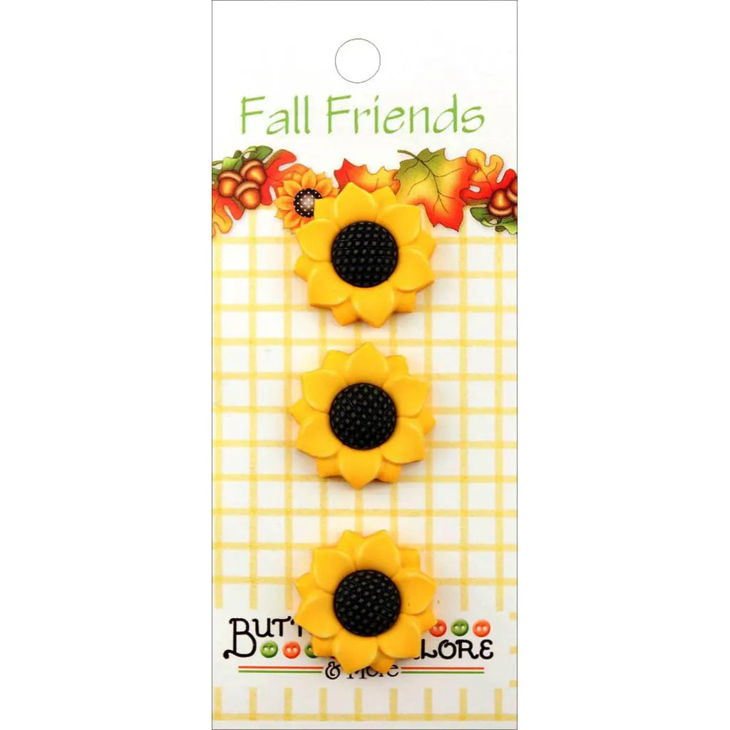 Buttons Galore Fall Buttons 3/Pkg Sunflowers