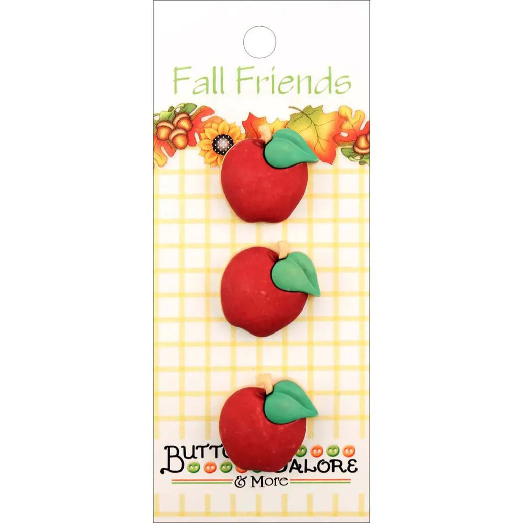 Buttons Galore Fall Buttons 3/Pkg Apples