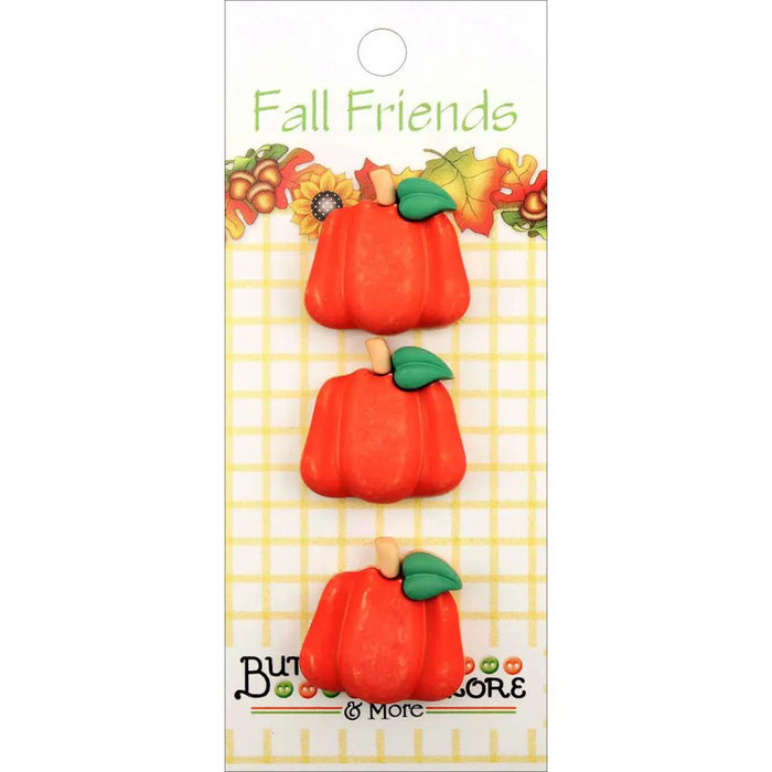 Buttons Galore Fall Buttons 3/Pkg Pumpkins