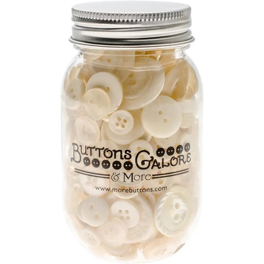 Buttons Galore Button Mason Jars Antique White