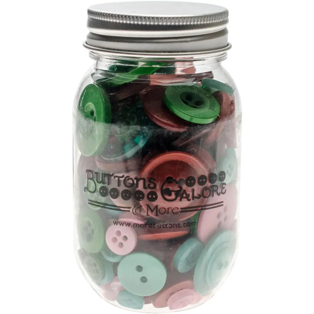 Buttons Galore Button Mason Jars Retro Christmas