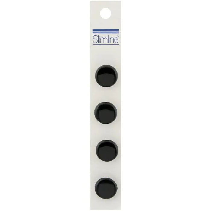 Slimline Buttons Black Shank 5/8" 4/Pkg