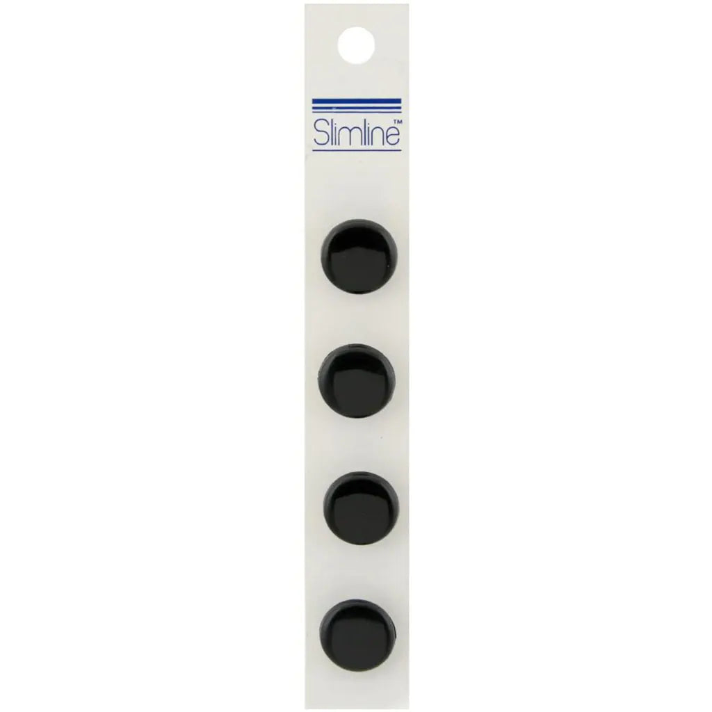 Slimline Buttons Black Shank 5/8" 4/Pkg