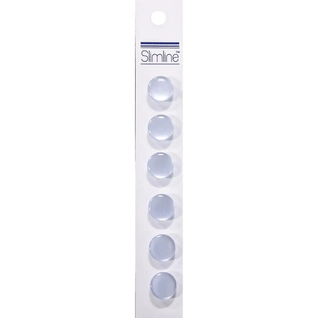 Slimline Buttons Light Blue Shank 1/2" 6/Pkg