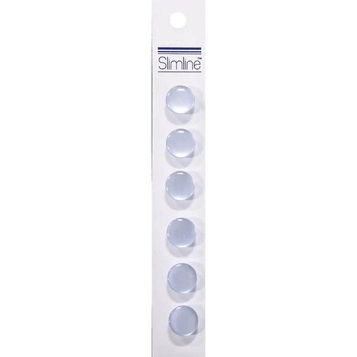 Slimline Buttons Light Blue Shank 1/2" 6/Pkg