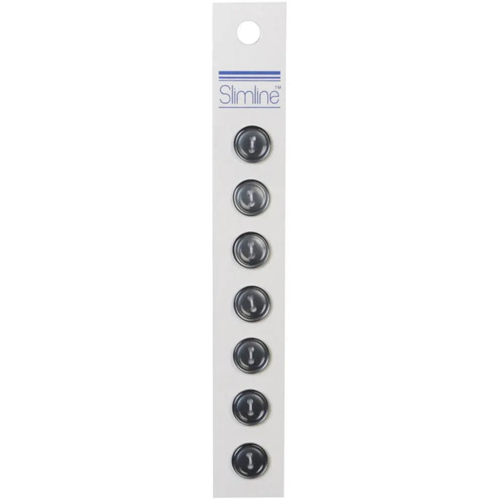 Slimline Buttons Black 4-Hole 1/2" 6/Pkg