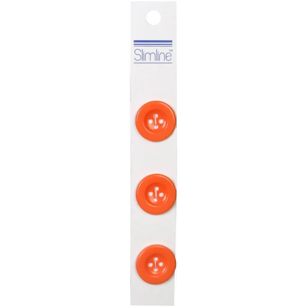Slimline Buttons Orange 4-Hole 3/4" 3/Pkg