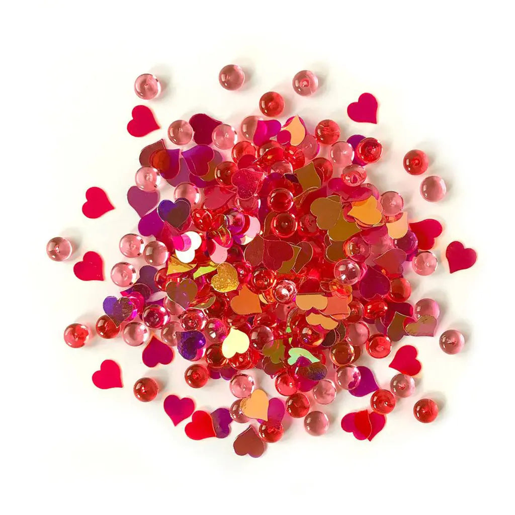 Buttons Galore Shimmerz Embellishments 18g Heart Felt