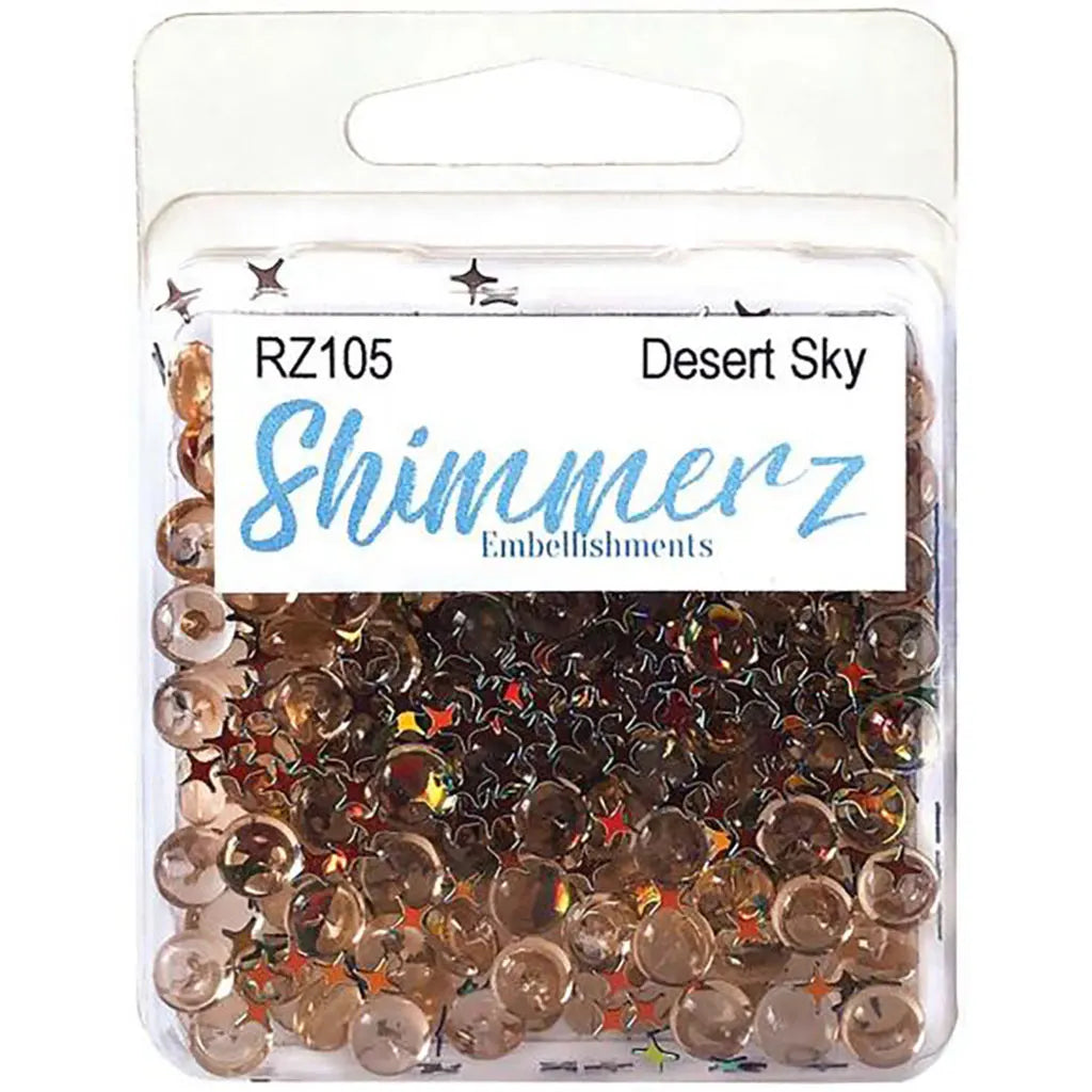 Buttons Galore Shimmerz Embellishments 18g Desert Sky