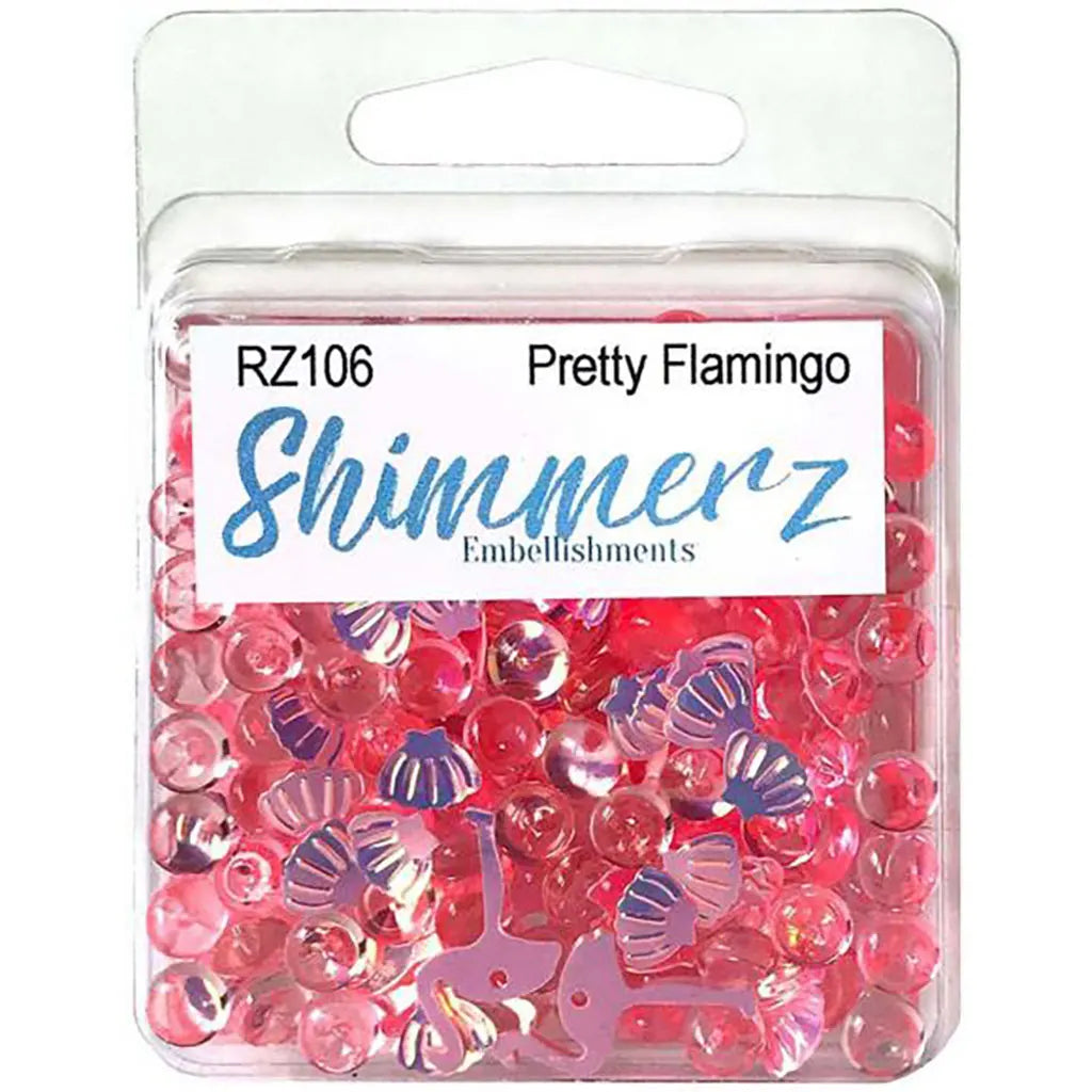 Buttons Galore Shimmerz Embellishments 18g Pretty Flamingo