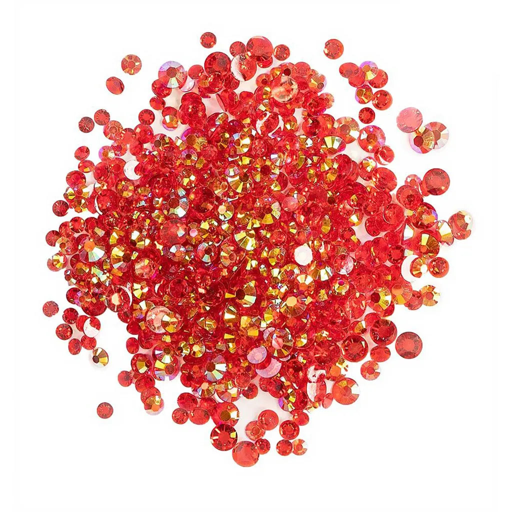 Buttons Galore Crystalz Clear Flat Back Cherry flat