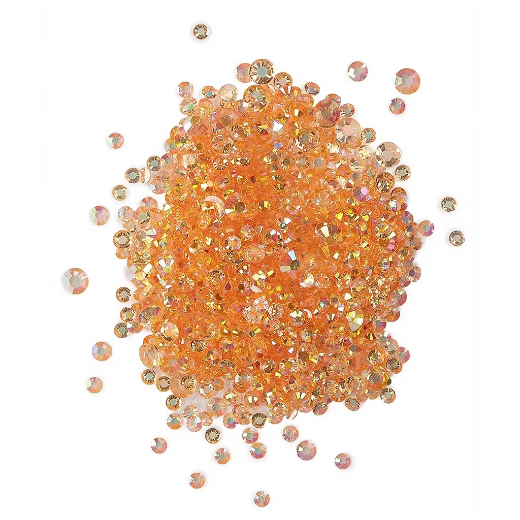Buttons Galore Crystalz Clear Flat Back Gems Peach