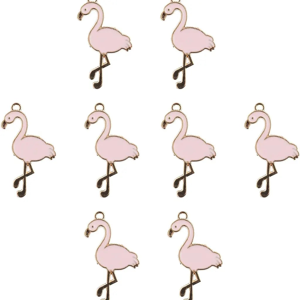 John Bead Sweet &amp; Petite Charms Flamingo Light Pink, 35x6mm 8/Pkg
